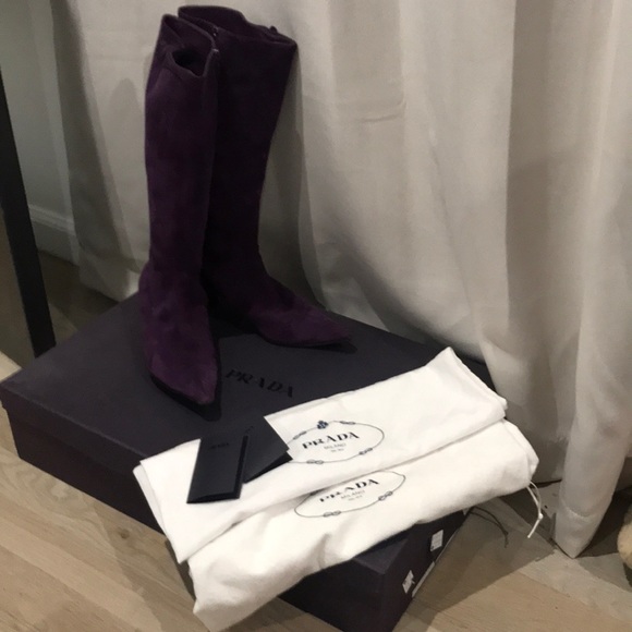 Purple suede Prada Boots - Picture 6 of 8